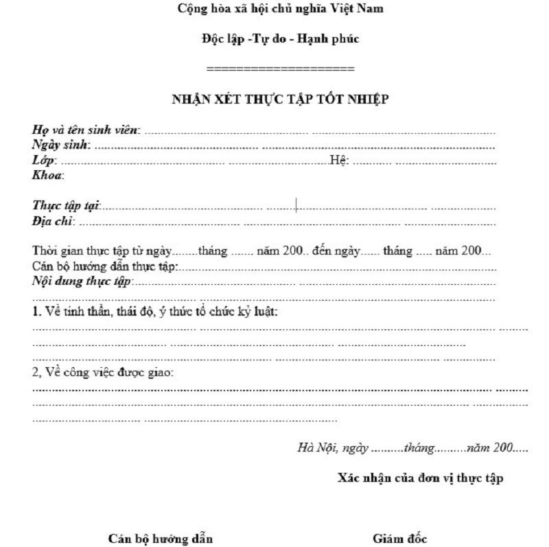 Hướng dẫn viết giấy xác nhận thực tập