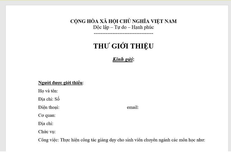 Khám phá thông tin về mẫu thư giới thiệu của giáo viên