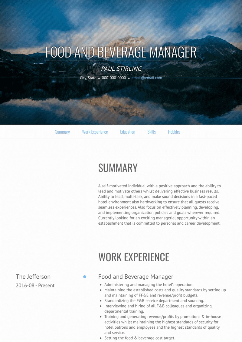 [Kinh nghiệm] Tạo CV F&B Manager hiệu quả và những điều cần biết